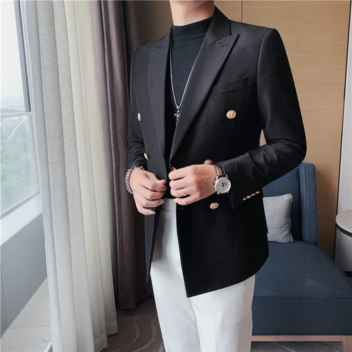 Blazer Masculino de Abotoamento Duplo Dilema F016