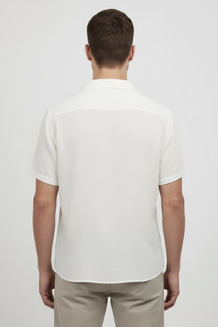 Camisa Manga Curta Dilema Playa Off White