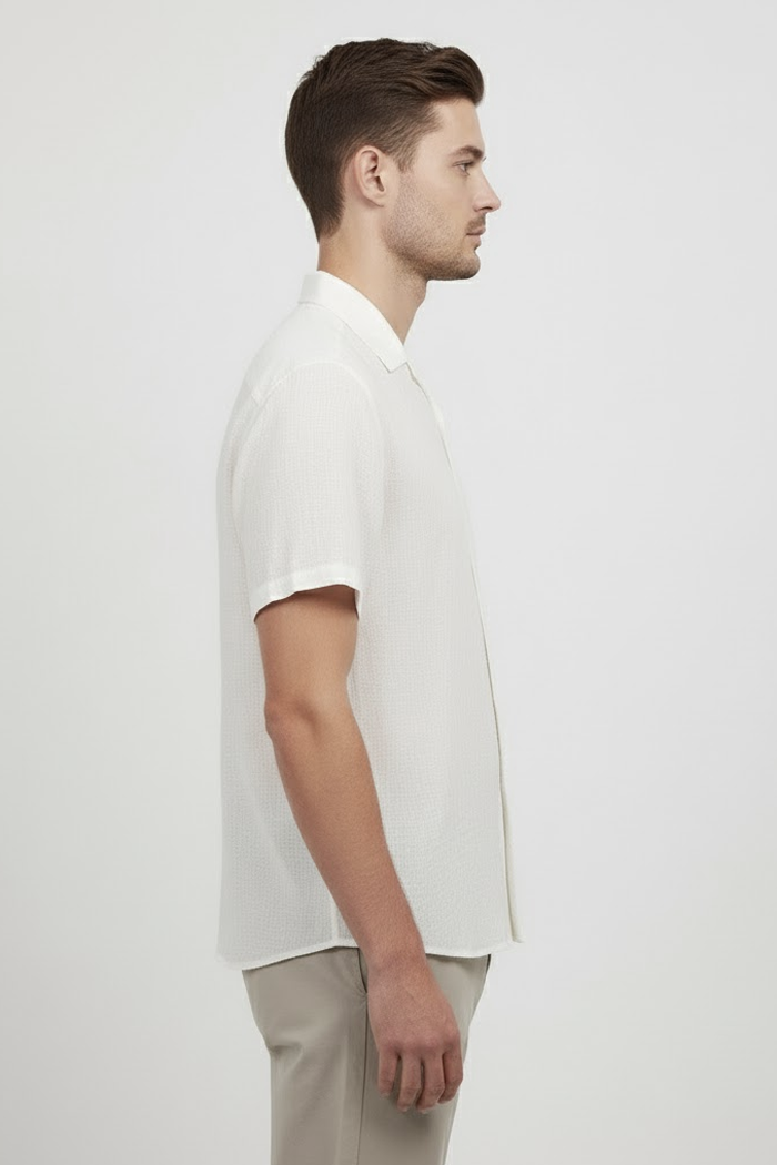 Camisa Manga Curta Dilema Playa Off White