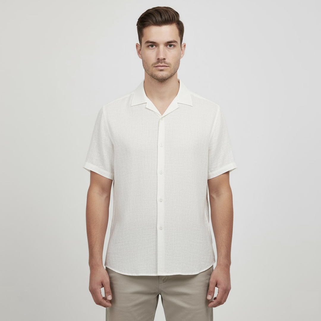 Camisa Manga Curta Dilema Playa Off White