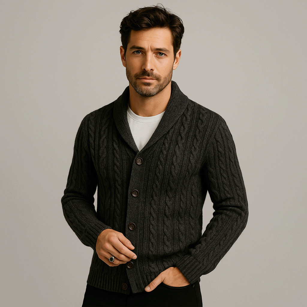 Cardigan Masculino em Algodão Pima Dilema