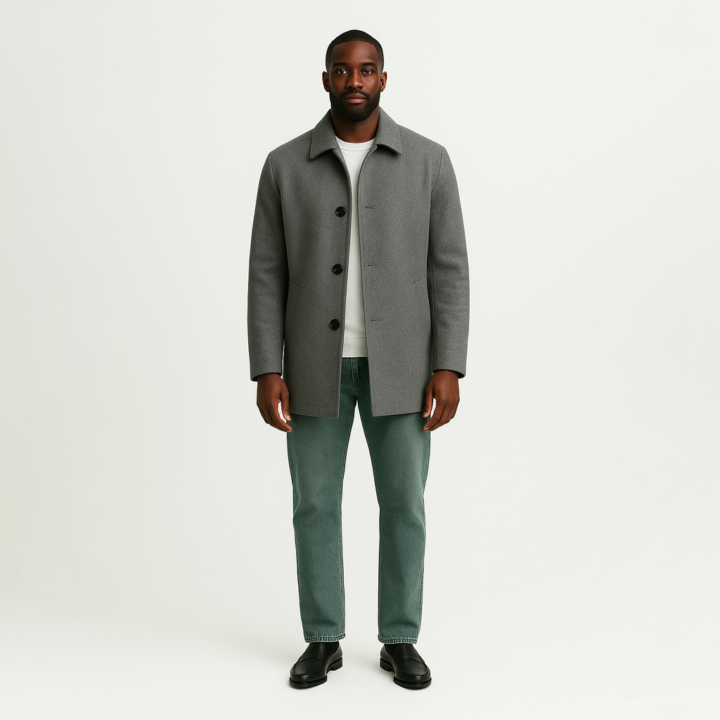 Sobretudo Masculino Curto De Lã Dilema Denmark